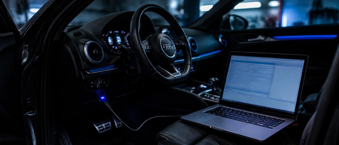 Diagnose-Interface mit Echtzeit-Sensordaten eines VW/Audi Fahrzeugs